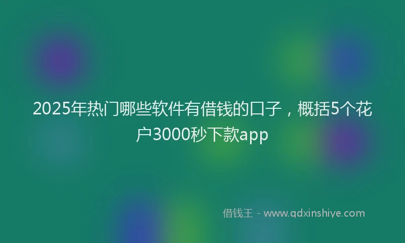 2025年热门哪些软件有借钱的口子，概括5个花户3000秒下款app