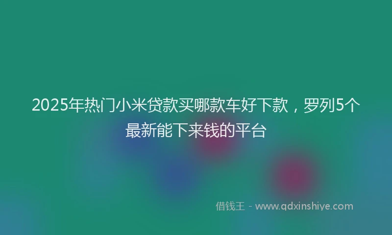 2025年热门小米贷款买哪款车好下款，罗列5个最新能下来钱的平台