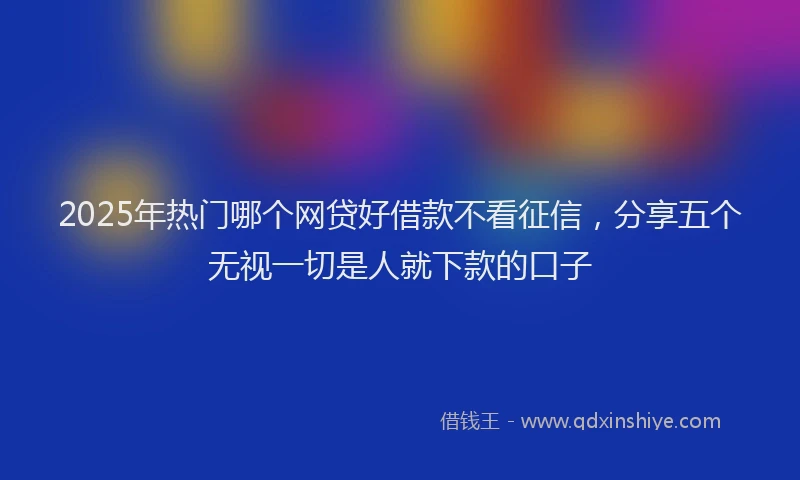 2025年热门哪个网贷好借款不看征信，分享五个无视一切是人就下款的口子