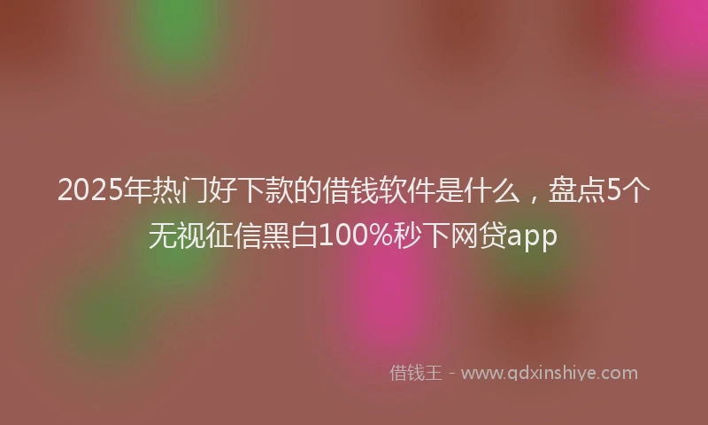 2025年热门好下款的借钱软件是什么，盘点5个无视征信黑白100%秒下网贷app