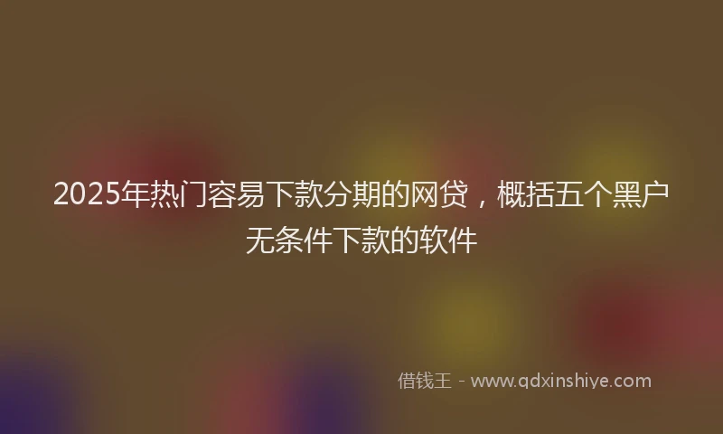 2025年热门容易下款分期的网贷，概括五个黑户无条件下款的软件