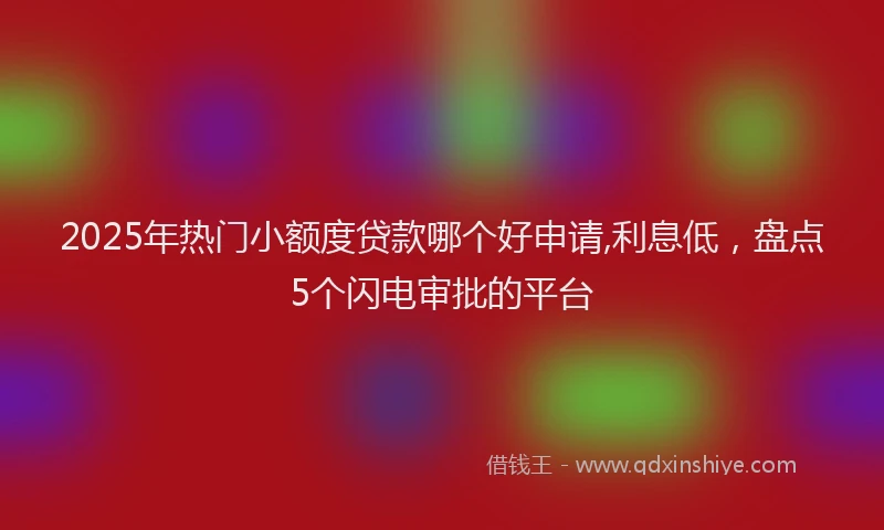 2025年热门小额度贷款哪个好申请,利息低，盘点5个闪电审批的平台