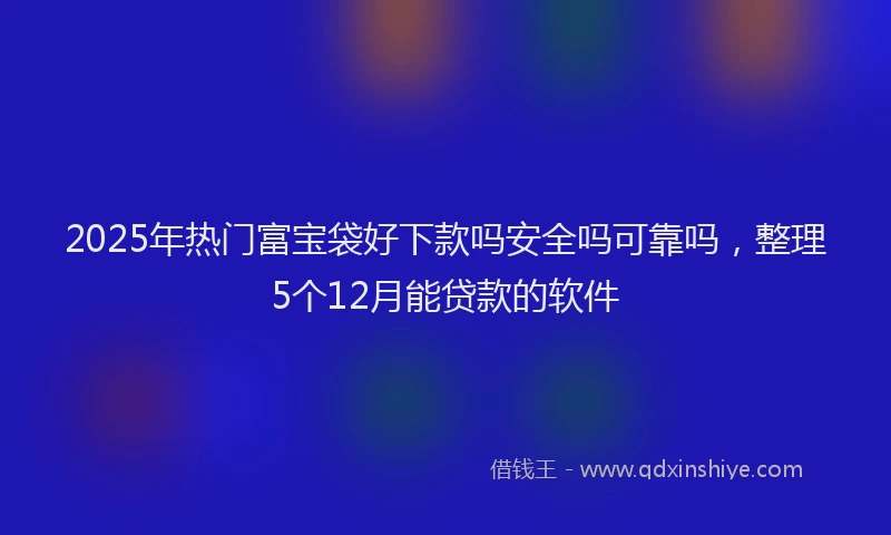 2025年热门富宝袋好下款吗安全吗可靠吗，整理5个12月能贷款的软件
