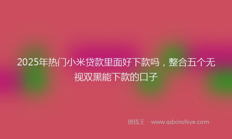 2025年热门小米贷款里面好下款吗,整合五个无视双黑能下款的口子