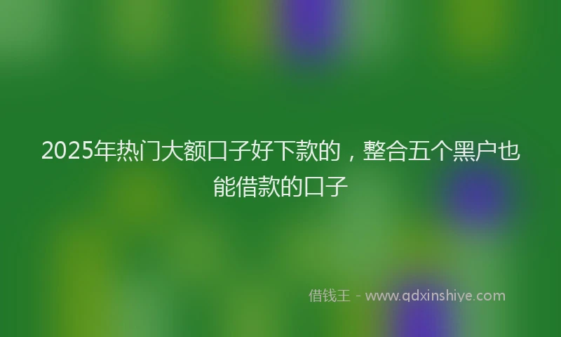 2025年热门大额口子好下款的，整合五个黑户也能借款的口子