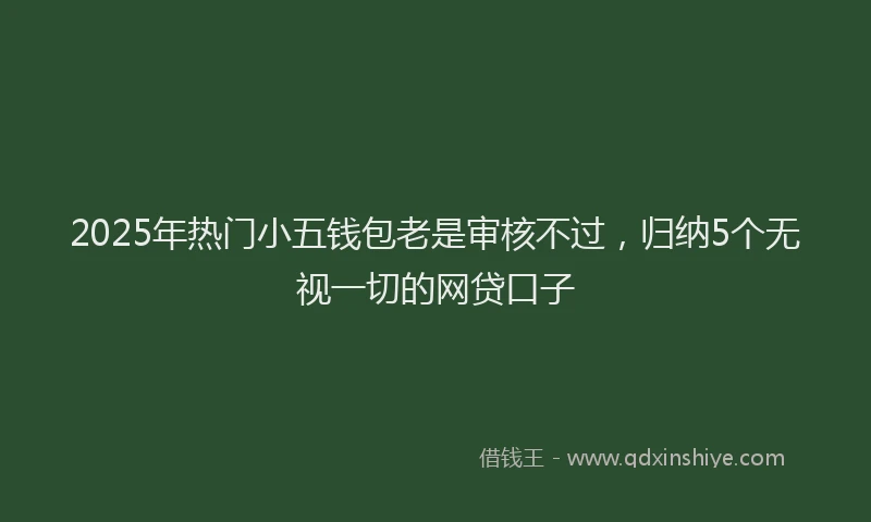 2025年热门小五钱包老是审核不过，归纳5个无视一切的网贷口子