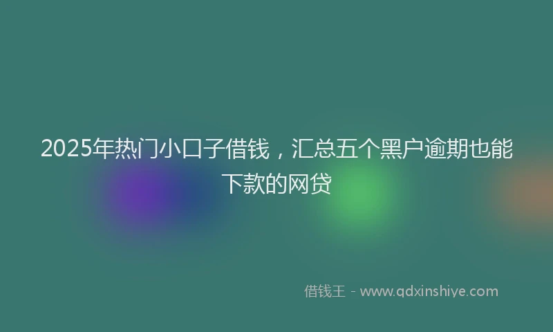 2025年热门小口子借钱，汇总五个黑户逾期也能下款的网贷