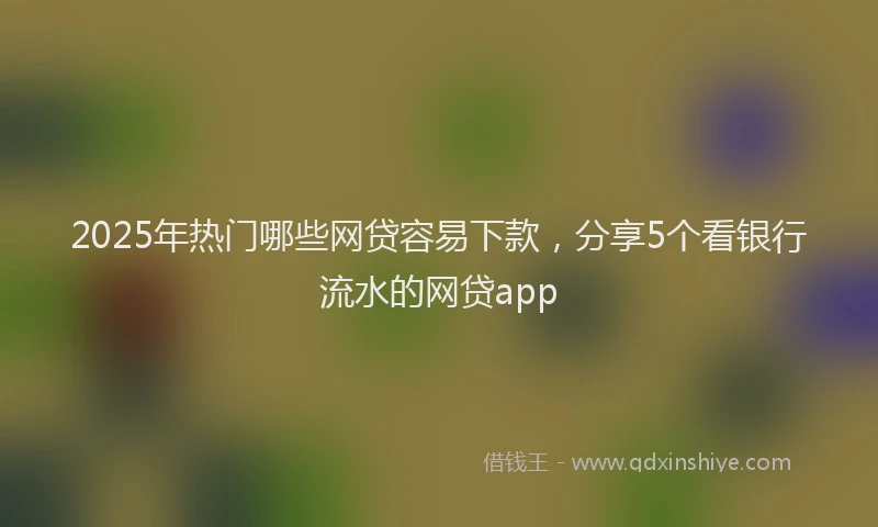 2025年热门哪些网贷容易下款，分享5个看银行流水的网贷app