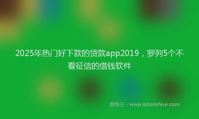 2025年热门好下款的贷款app2019，罗列5个不看征信的借钱软件
