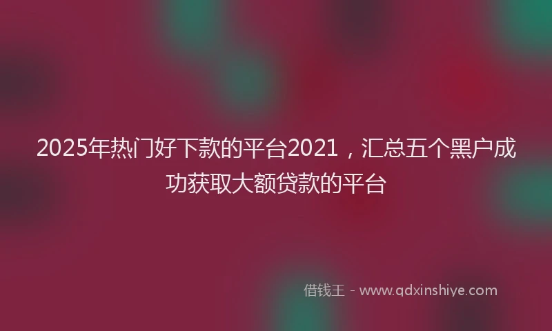 2025年热门好下款的平台2021，汇总五个黑户成功获取大额贷款的平台