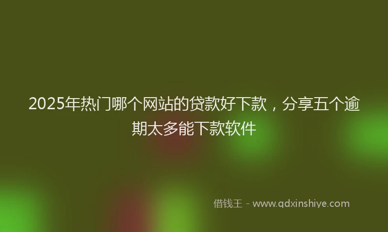 2025年热门哪个网站的贷款好下款，分享五个逾期太多能下款软件