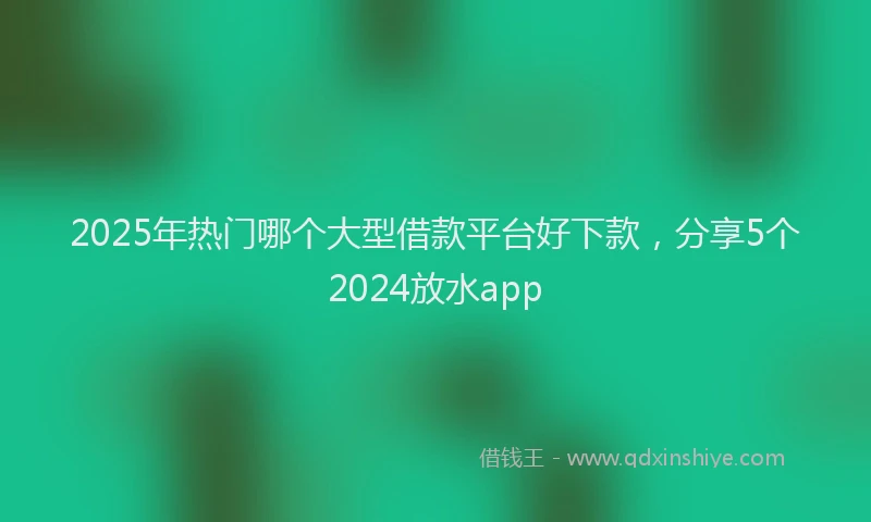 2025年热门哪个大型借款平台好下款，分享5个2024放水app