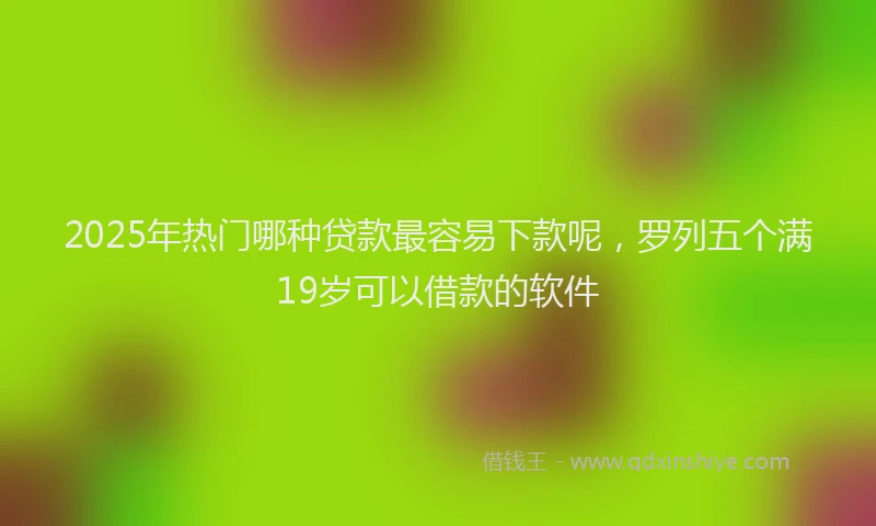 2025年热门哪种贷款最容易下款呢，罗列五个满19岁可以借款的软件