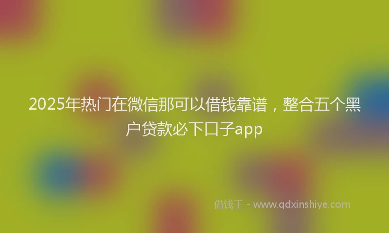 2025年热门在微信那可以借钱靠谱，整合五个黑户贷款必下口子app