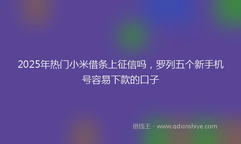2025年热门小米借条上征信吗，罗列五个新手机号容易下款的口子