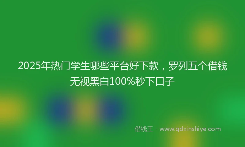 2025年热门学生哪些平台好下款，罗列五个借钱无视黑白100%秒下口子