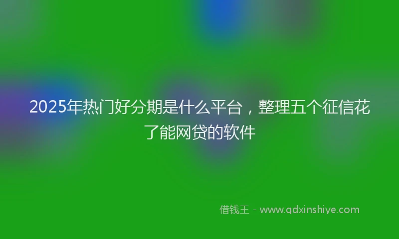 2025年热门好分期是什么平台，整理五个征信花了能网贷的软件