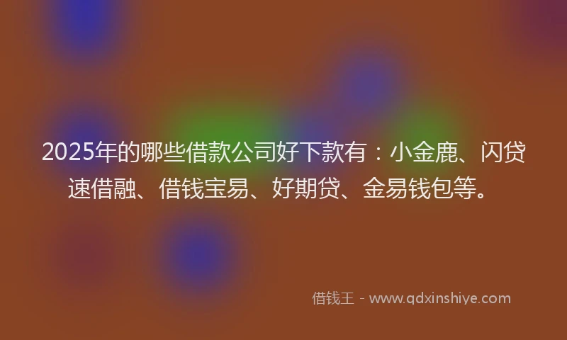 2025年的哪些借款公司好下款有：小金鹿、闪贷速借融、借钱宝易、好期贷、金易钱包等。