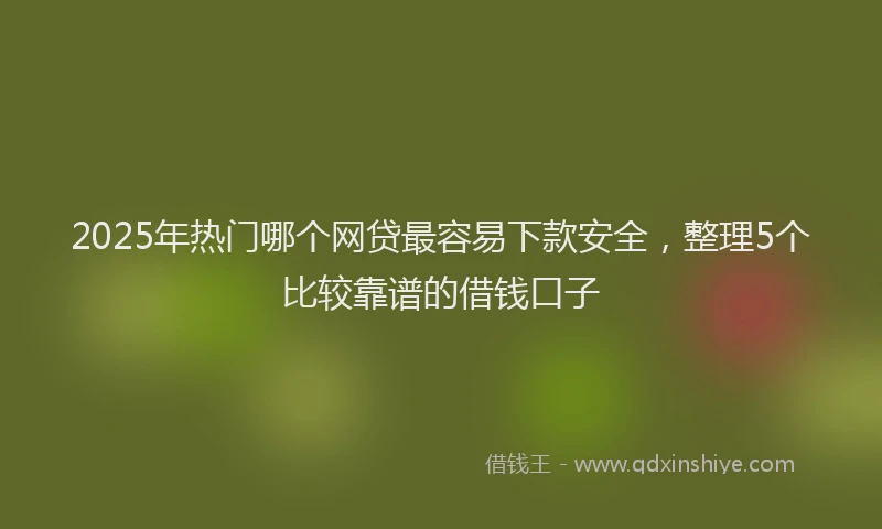 2025年热门哪个网贷最容易下款安全，整理5个比较靠谱的借钱口子