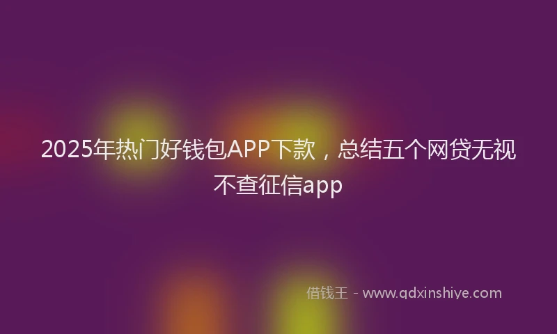 2025年热门好钱包APP下款，总结五个网贷无视不查征信app