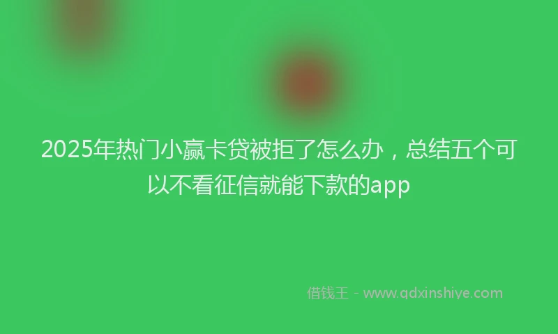 2025年热门小赢卡贷被拒了怎么办,总结五个可以不看征信就能下款的app