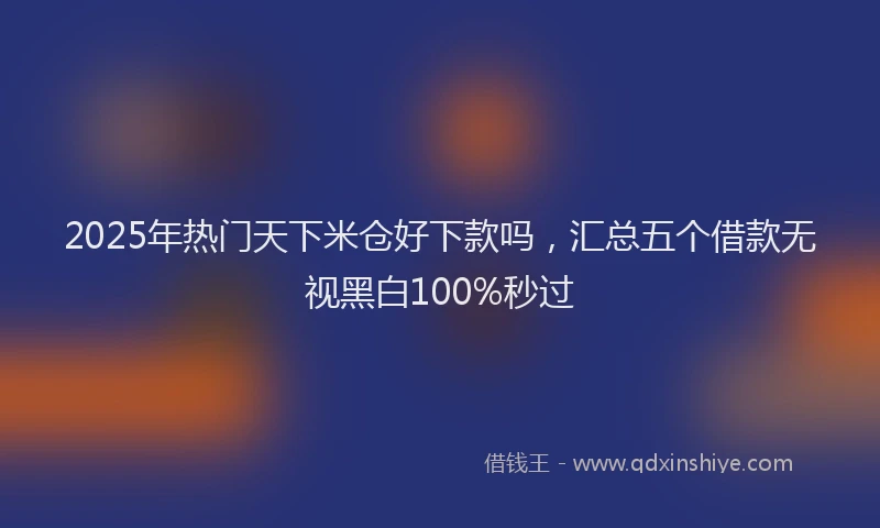 2025年热门天下米仓好下款吗，汇总五个借款无视黑白100%秒过