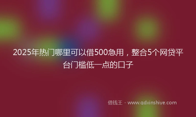 2025年热门哪里可以借500急用，整合5个网贷平台门槛低一点的口子