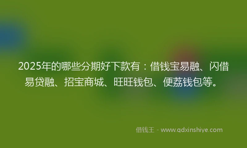 2025年的哪些分期好下款有：借钱宝易融、闪借易贷融、招宝商城、旺旺钱包、便荔钱包等。