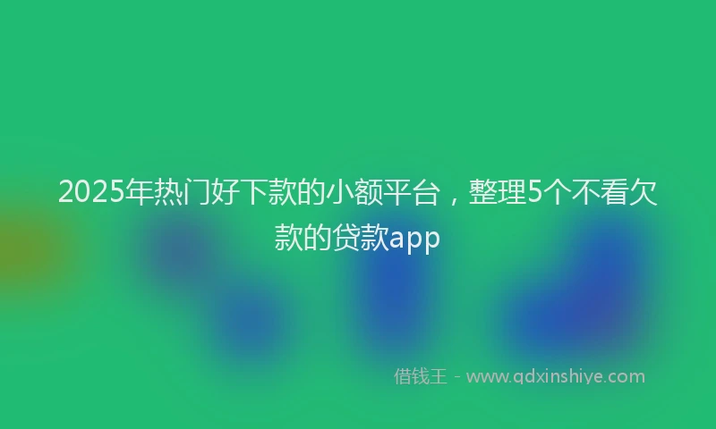 2025年热门好下款的小额平台，整理5个不看欠款的贷款app