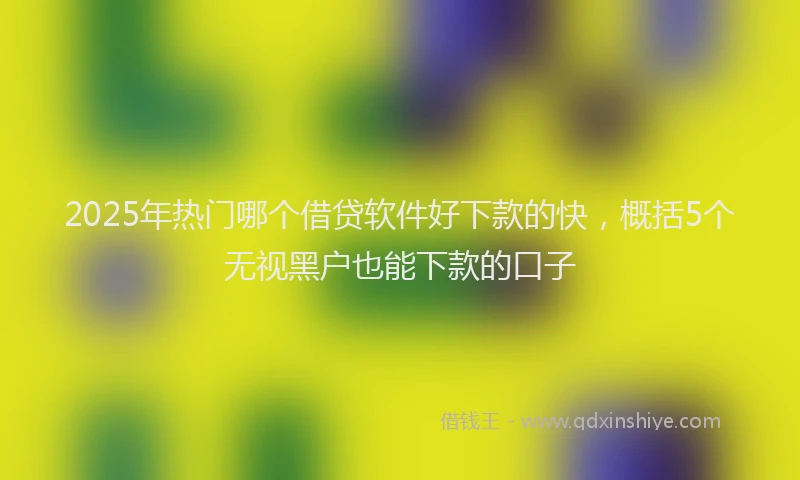 2025年热门哪个借贷软件好下款的快，概括5个无视黑户也能下款的口子