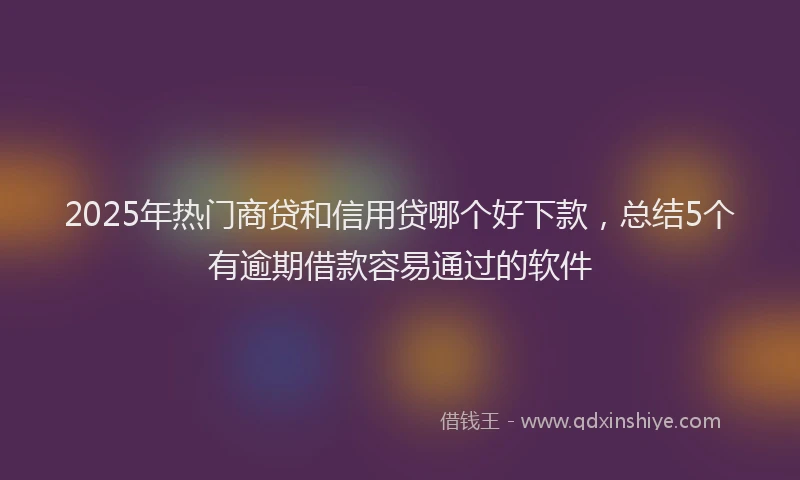 2025年热门商贷和信用贷哪个好下款，总结5个有逾期借款容易通过的软件