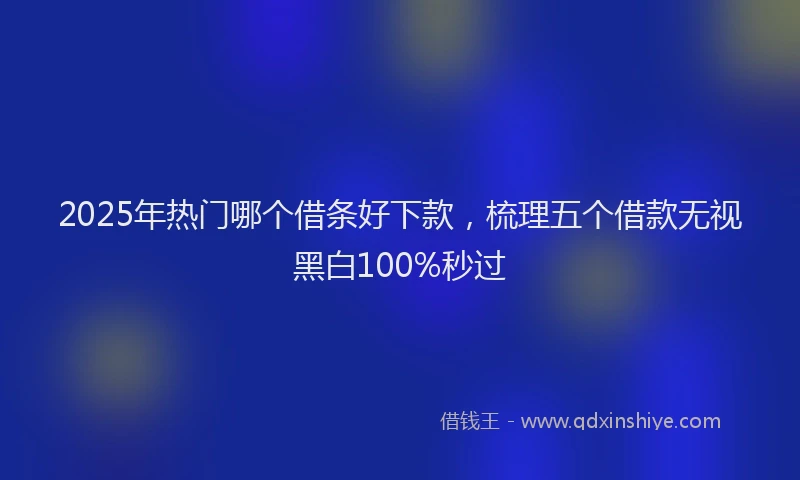 2025年热门哪个借条好下款，梳理五个借款无视黑白100%秒过