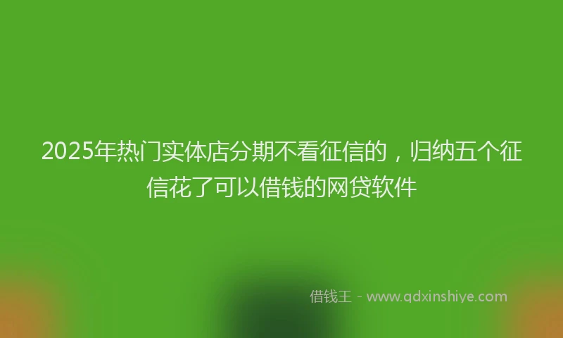2025年热门实体店分期不看征信的，归纳五个征信花了可以借钱的网贷软件
