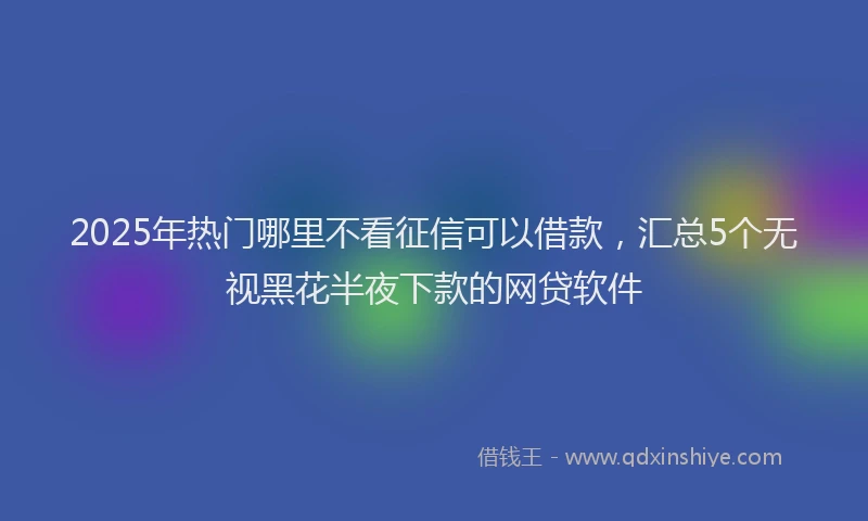 2025年热门哪里不看征信可以借款，汇总5个无视黑花半夜下款的网贷软件