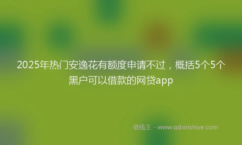 2025年热门安逸花有额度申请不过，概括5个5个黑户可以借款的网贷app