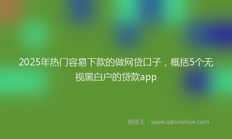 2025年热门容易下款的做网贷口子，概括5个无视黑白户的贷款app