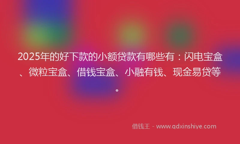 2025年的好下款的小额贷款有哪些有：闪电宝盒、微粒宝盒、借钱宝盒、小融有钱、现金易贷等。