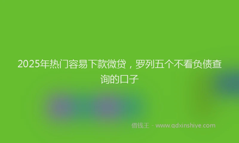 2025年热门容易下款微贷，罗列五个不看负债查询的口子
