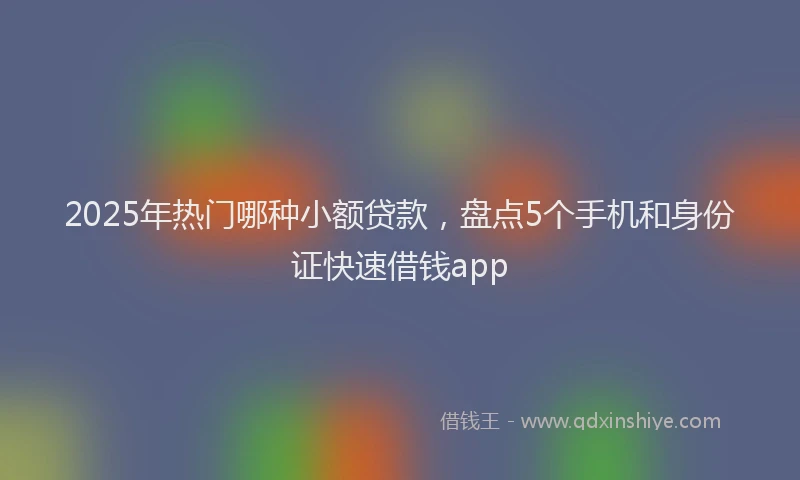 2025年热门哪种小额贷款，盘点5个手机和身份证快速借钱app