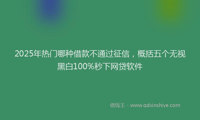 2025年热门哪种借款不通过征信，概括五个无视黑白100%秒下网贷软件