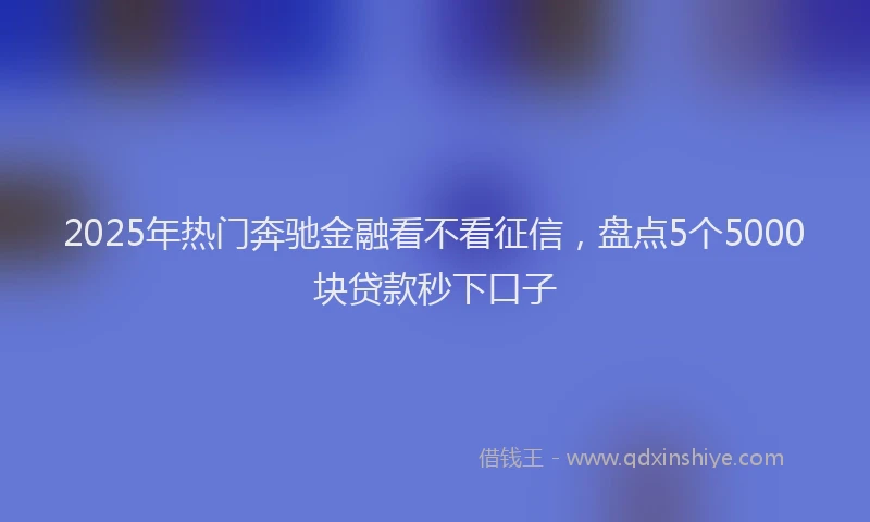 2025年热门奔驰金融看不看征信，盘点5个5000块贷款秒下口子