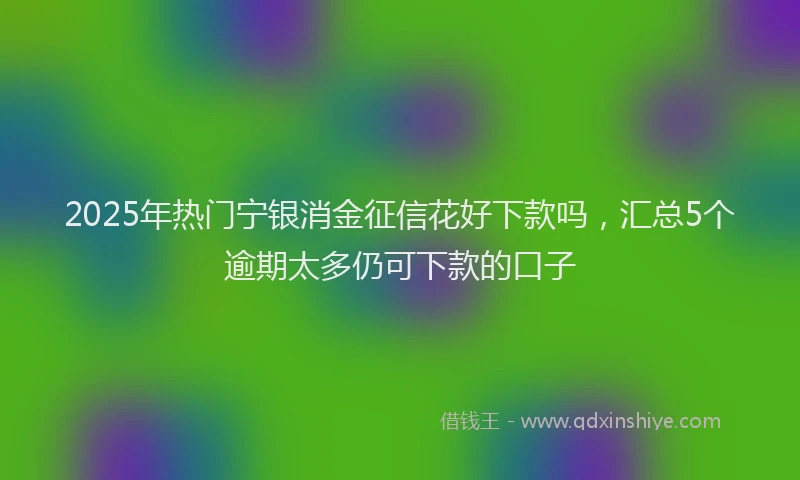 2025年热门宁银消金征信花好下款吗，汇总5个逾期太多仍可下款的口子