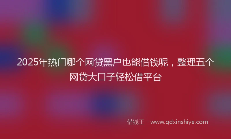 2025年热门哪个网贷黑户也能借钱呢，整理五个网贷大口子轻松借平台