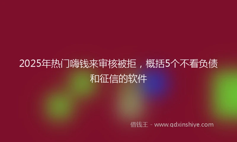 2025年热门嗨钱来审核被拒，概括5个不看负债和征信的软件