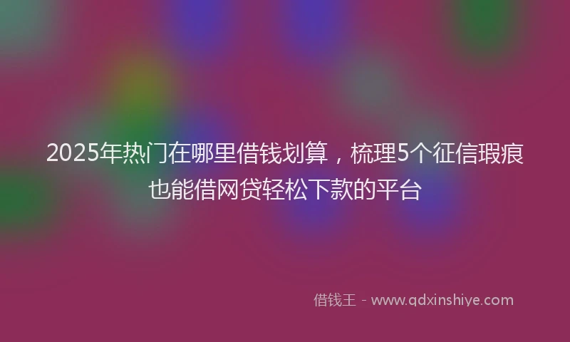 2025年热门在哪里借钱划算，梳理5个征信瑕疵也能借网贷轻松下款的平台