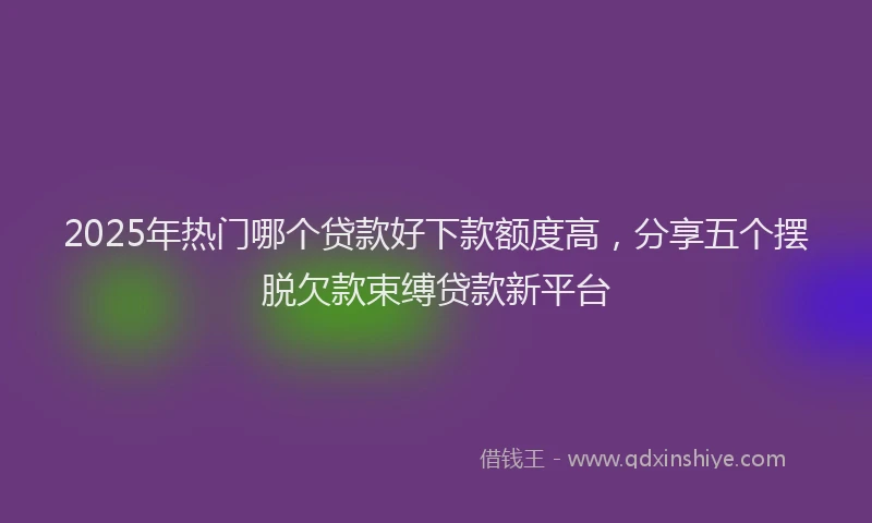 2025年热门哪个贷款好下款额度高，分享五个摆脱欠款束缚贷款新平台