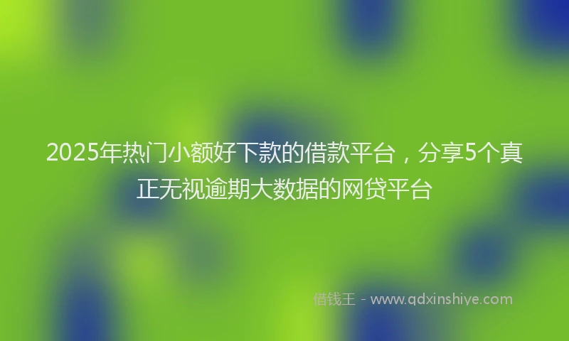 2025年热门小额好下款的借款平台，分享5个真正无视逾期大数据的网贷平台