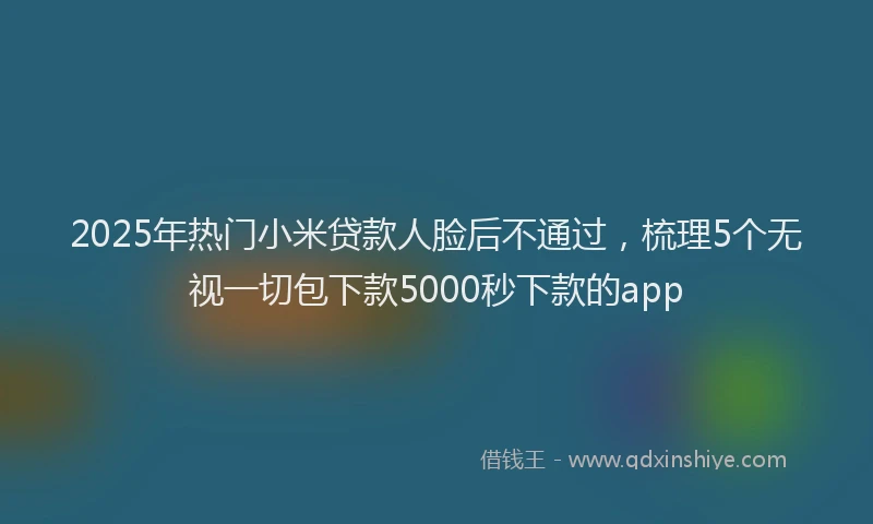 2025年热门小米贷款人脸后不通过，梳理5个无视一切包下款5000秒下款的app