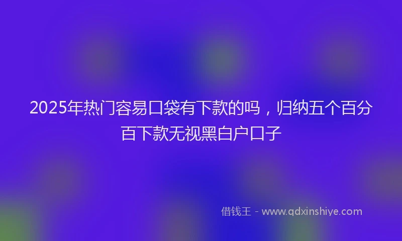 2025年热门容易口袋有下款的吗，归纳五个百分百下款无视黑白户口子