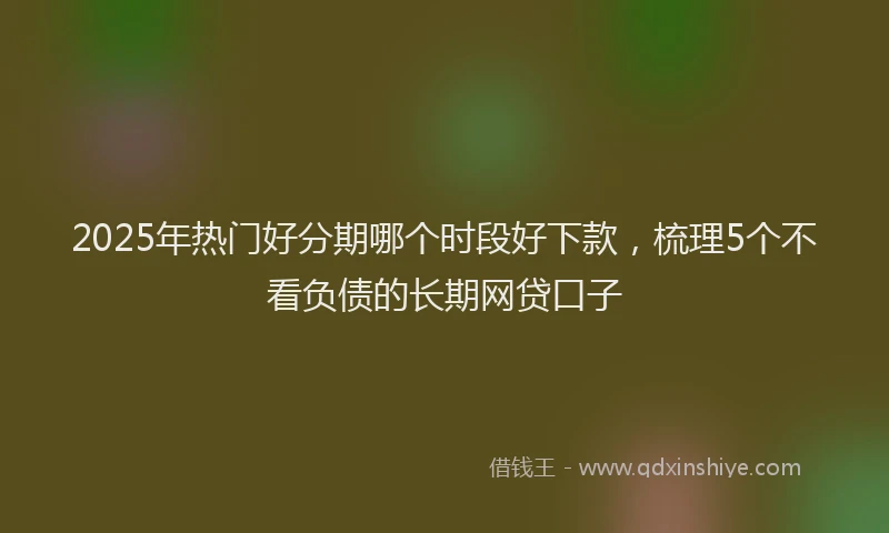 2025年热门好分期哪个时段好下款，梳理5个不看负债的长期网贷口子